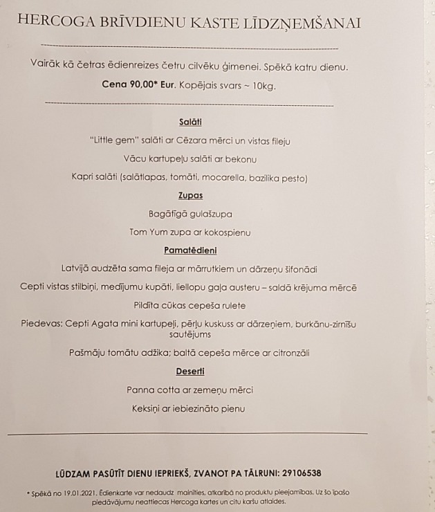 Travelnews.lv apceļo Latviju un cenšas noēst restorāna «Hercogs Mārupe» 90 eiro vērto «Brīvdienu kasti» Travelnews.lv apceļo Latviju un cenšas noēst restorāna «Hercogs Mārupe» 90 eiro vērto «Brīvdienu kasti» 297213