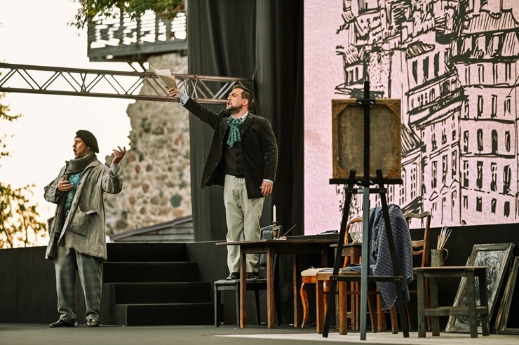 Opermūzikas svētki: Dž. Pučīni operas «Bohēma» oriģināliestudējums Siguldas pilsdrupu estrādē. Foto: : Ginta Zīverte Opermūzikas svētki: Dž. Pučīni operas «Bohēma» oriģināliestudējums Siguldas pilsdrupu estrādē. Foto: : Ginta Zīverte 321041