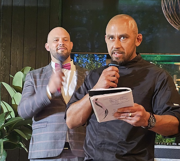 «Latvijas gada pavārs 2025» Emīls Skalbergs, restorāns «John - John chefs hall» un «Latvijas pavārzellis 2025» - Rota Gundega Klētniece, restorāns «Fe 376652