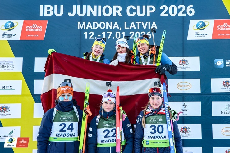 Biatloniste Estere Volfa Madonā izcīna vēsturisku uzvaru IBU Junioru kausa sprintā 384401