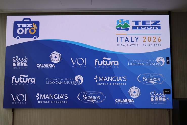 Tūroperators «Tez Tour Latvija» organizē tūrisma aģentūru kontaktbiržu ar Itālijas viesnīcām 387021