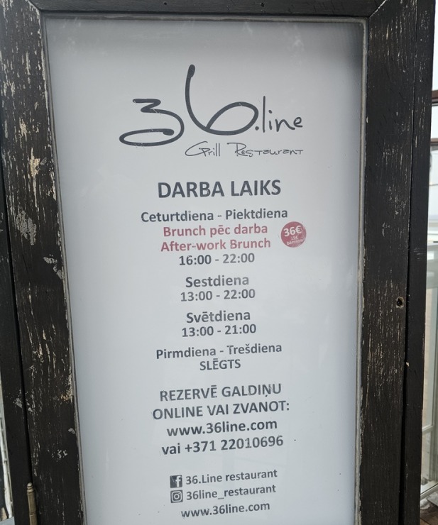 Jūrmalas restorāns «36.line Grill Restaurant» piedāvā jaunu konceptu «After-work brunch» 387315