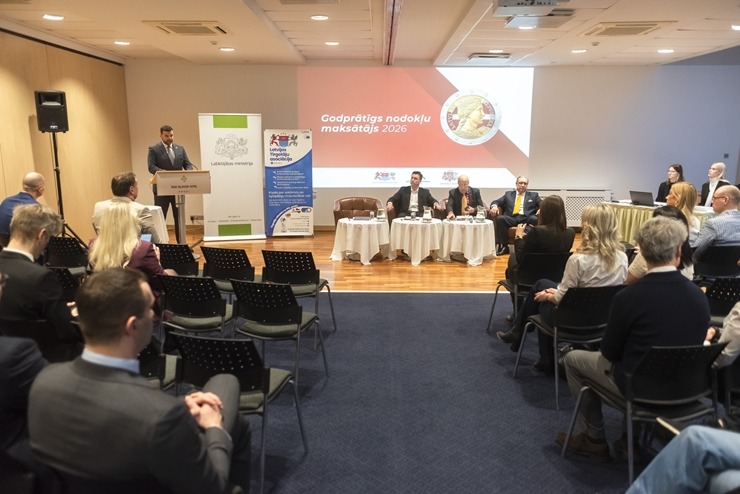Viesnīcā «Riga Islande Hotel» notiek iniciatīvas «Godprātīgs nodokļu maksātājs 2026» atklāšanas pasākums. Foto: LVRA.lv 389195
