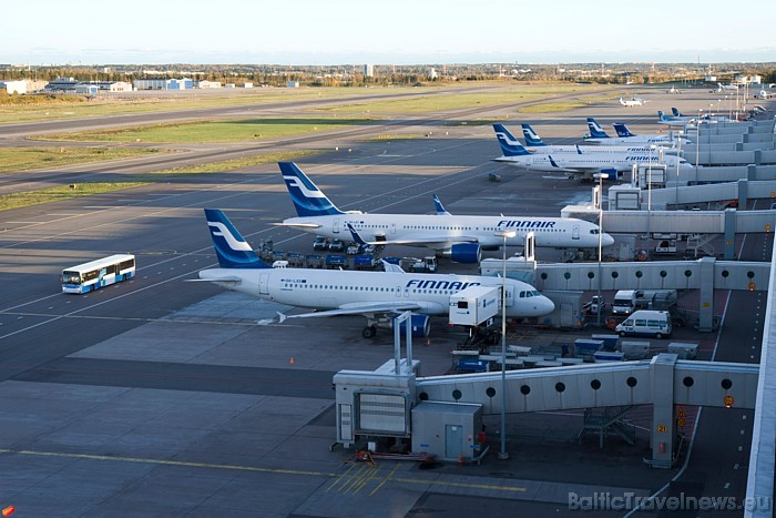 Lidsabiedrības Finnair lidmašīnas Helsinku lidostā
Foto: Finavia 53592