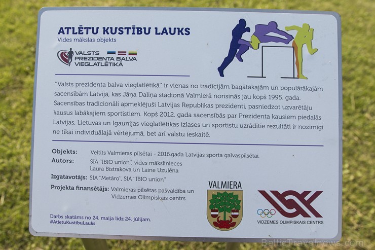 Valmieras centrā apskatāms vides mākslas objekts «Atlētu kustību lauks» 177975