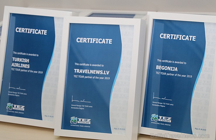 Tūroperators «Tez Tour Latvia» 1.08.2019 sveic labākās TOP30 ceļojumu aģentūras un sadarbības partnerus Tūroperators «Tez Tour Latvia» 1.08.2019 sveic labākās TOP30 ceļojumu aģentūras un sadarbības partnerus 260668